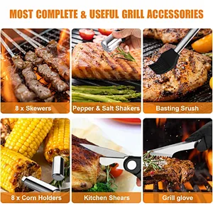 38Pcs Grill Tools Stainless Steel Grilling Accessories BBQ Grill Tools Set